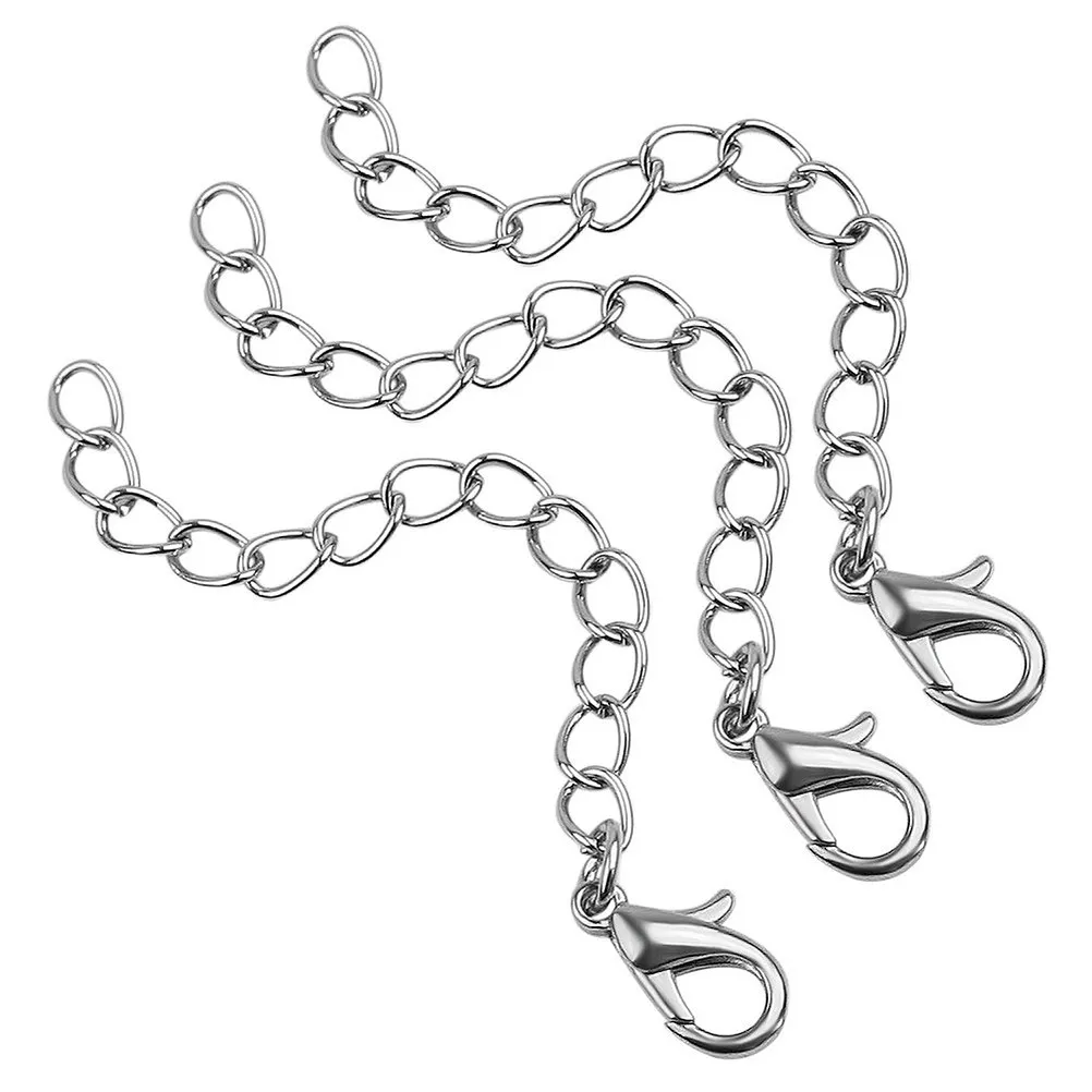 20 Piezas de Cadena Extensora para Collar, Plata, 57 cm de Largo, Aleación Resistente, Extensor de Pulsera con Cierre, Solución Práctica para Ajustar la Longitud