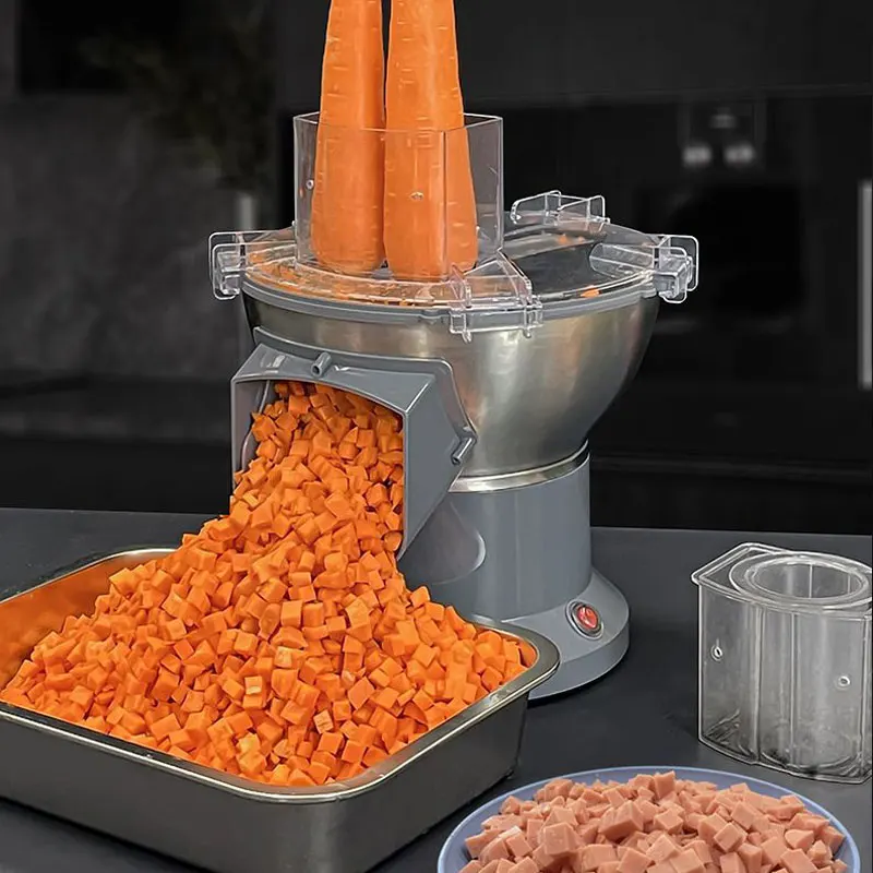 Affettatrice elettrica Grattugia elettrica Verdure morbide e dure Tagli di melone cubi Frutta Tagliatrice per alimenti affettatrice