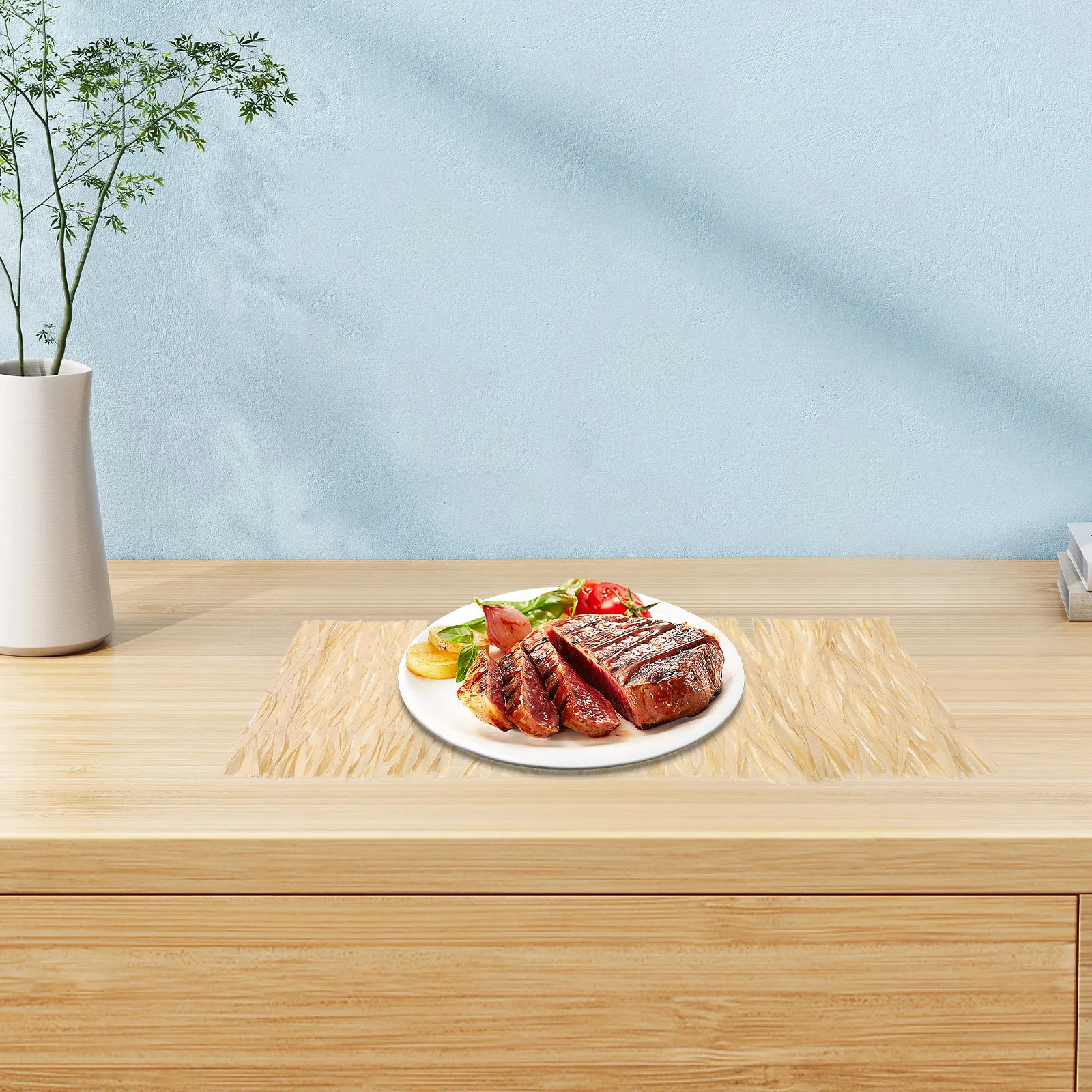 

Luau Party Hawaiian Beach Style Table Mat Cup Coaster Heat Insulation Pad Decorative Placemat for Drinks Dining