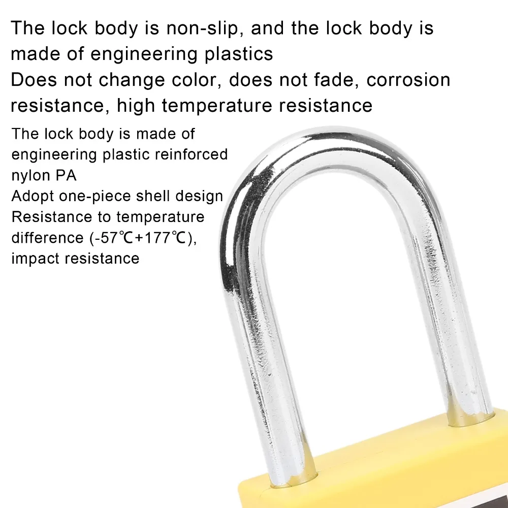 

Sturdy 38mm Safety Padlock Plastic Steel Safe LOTO Lock Durable Insulated Industrial Lock Equipment Lock