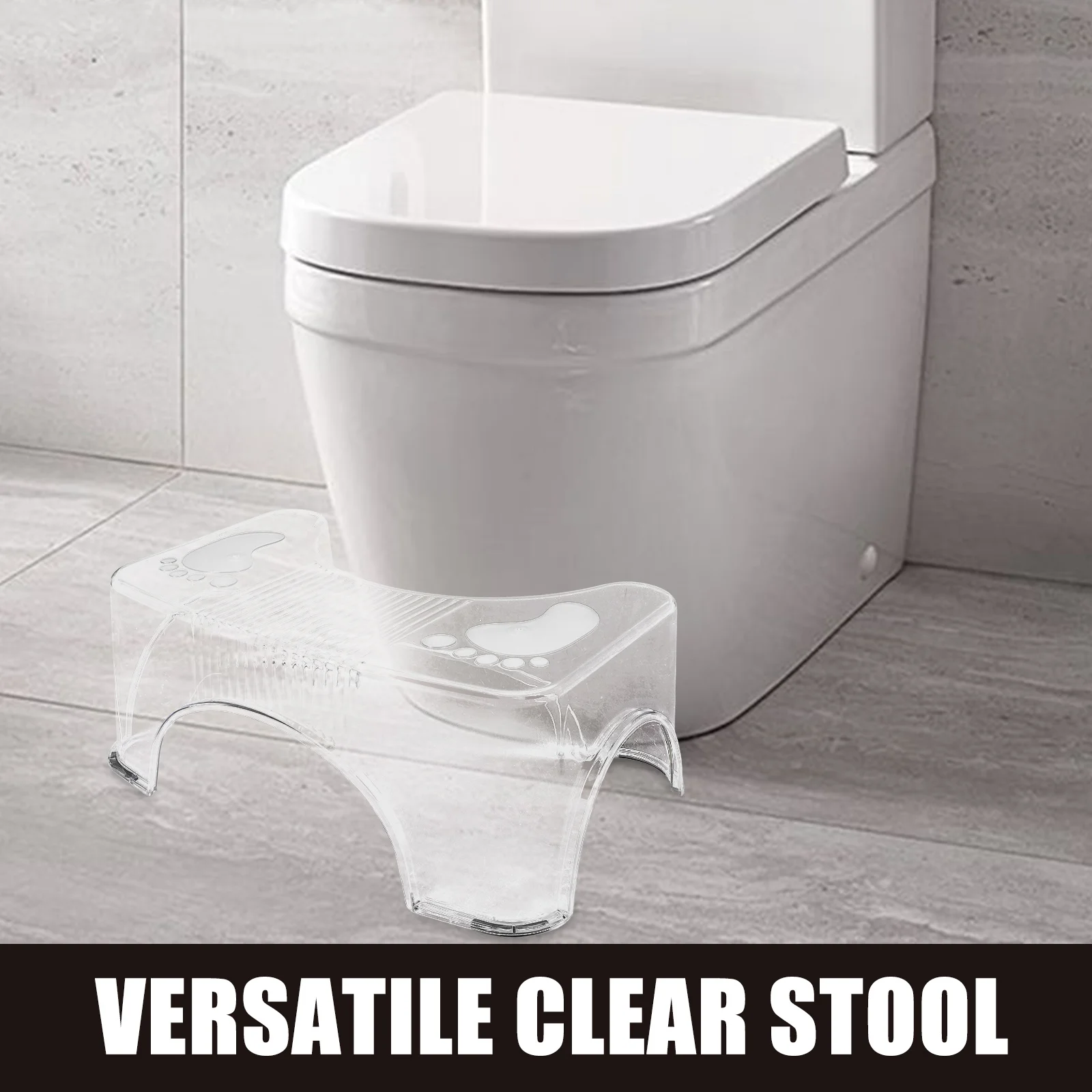 شفافة نونسليب الحمام المرحاض مسند القدمين للبالغين خطوة القرفصاء قعادة التدريب البراز المنزل استخدام واضح البراز ل #5