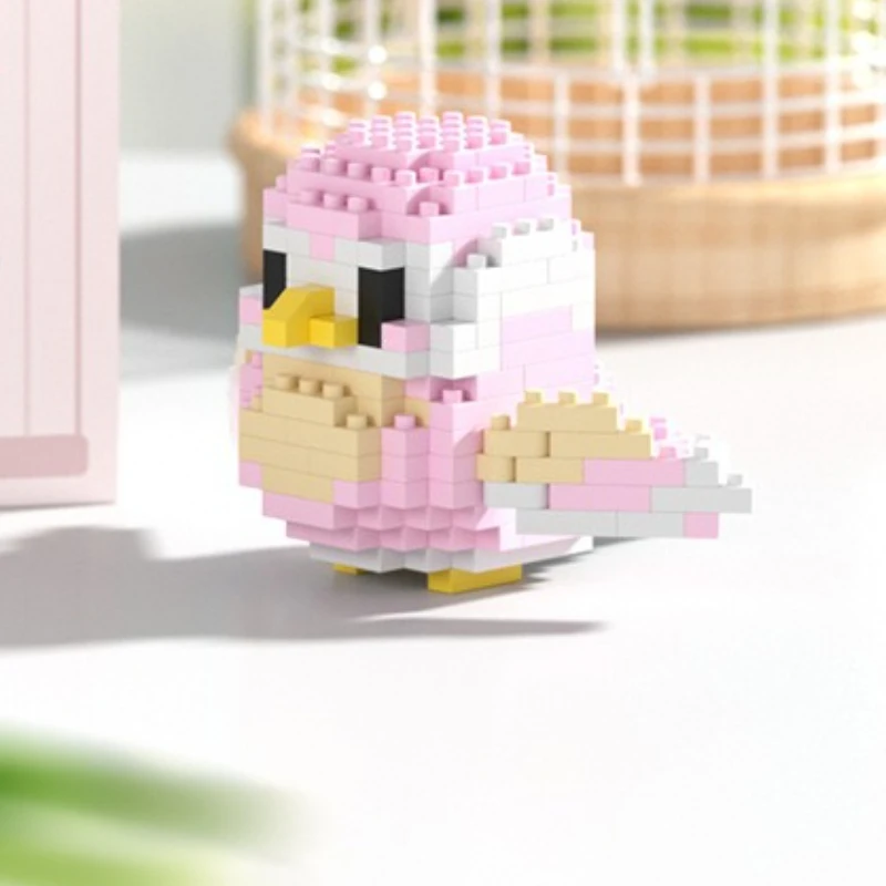 นกแก้วอนุภาคเล็กๆน่ารักนกชุดบล็อกตัวต่อและของเล่นเพื่อการศึกษาเด็กชายและเด็กหญิงของขวัญวันเด็ก