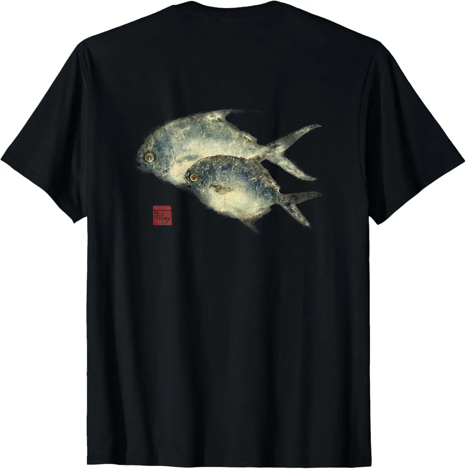 Fish Print Gyotaku Florida Pompano T-Shirt