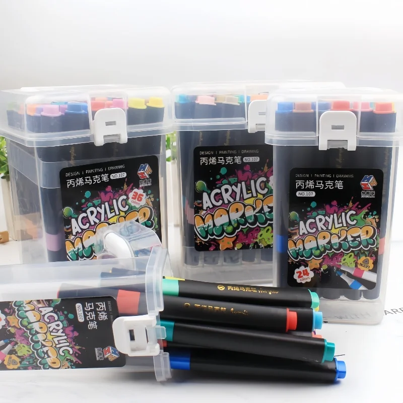 

12 color /24 color /36 color /48 color Acrylic marker Black triangle rod Art supplies Graffiti Painting Marker