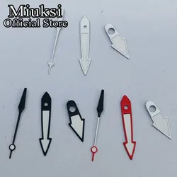 Miuksi black white red watch hands green luminous hands fit NH35 NH36 ETA2824 2836 PT5000 Miyota 8215 Mingzhu DG2813 movement
