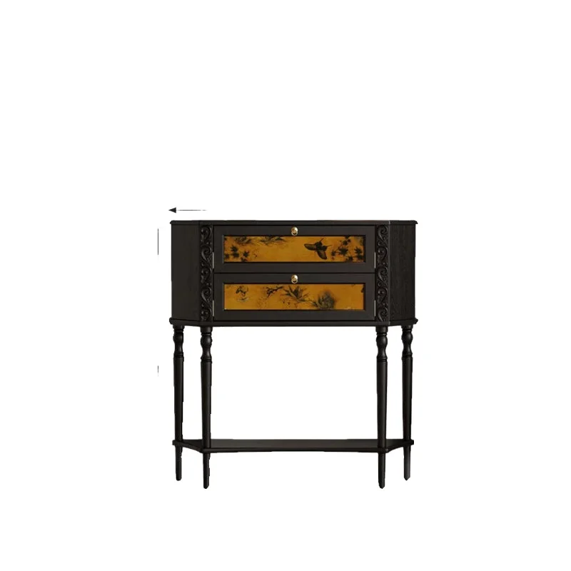 CX retro locker living room entry aisle small apartment solid wood storage case table