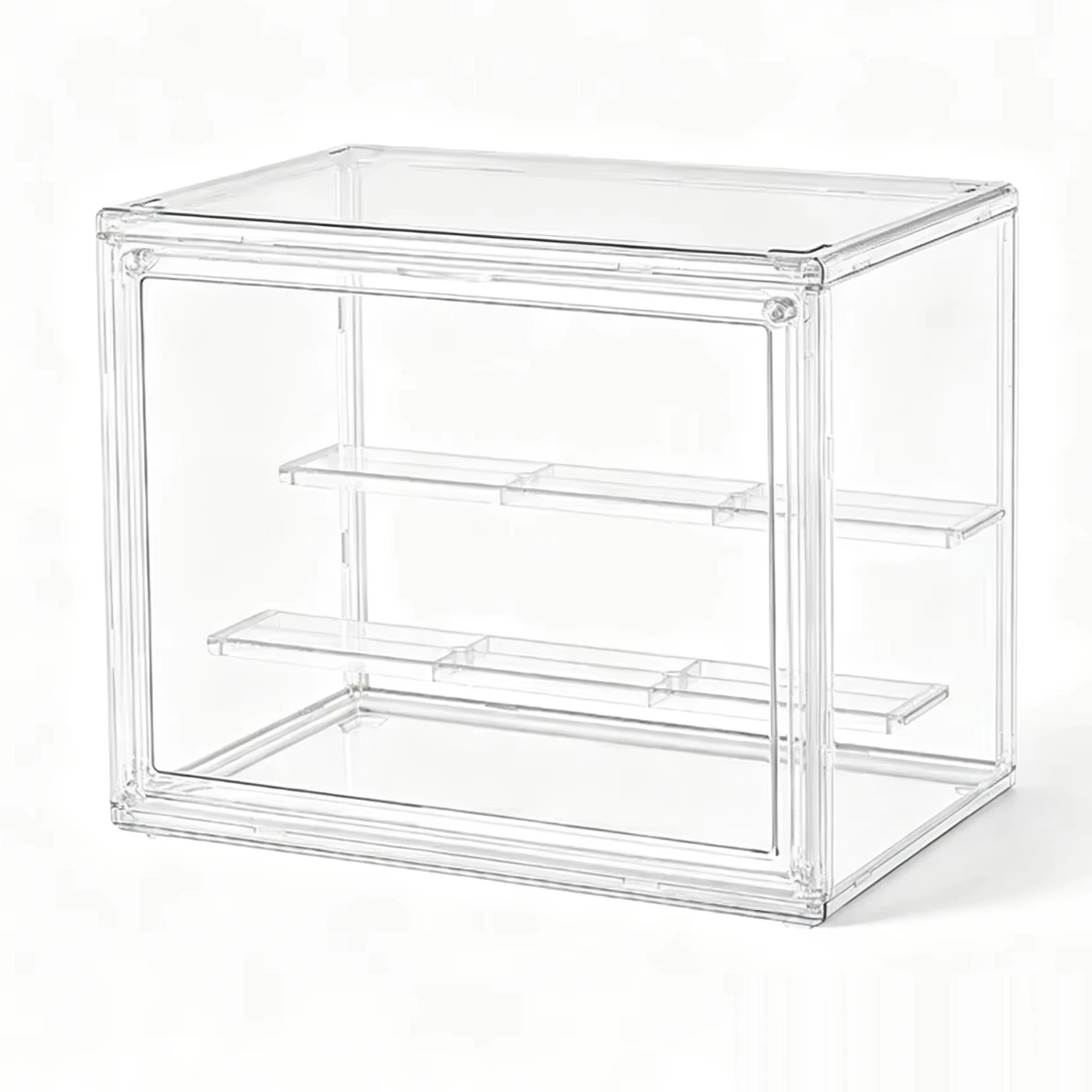 PET Clear Foldable Display Case, Dustproof Storage Organizer Box for Figurines Dolls Action Figures Collection