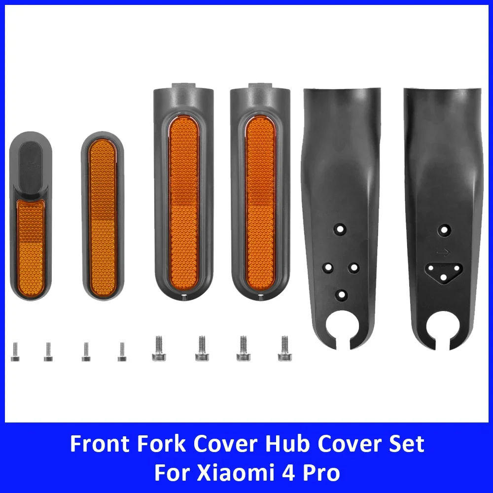 

Front Fork Cover Hubcap for Xiaomi 4 Pro Front Rear Wheel Hub Cover Reflector Sticker Screw Tool Electric Scooter Accessories