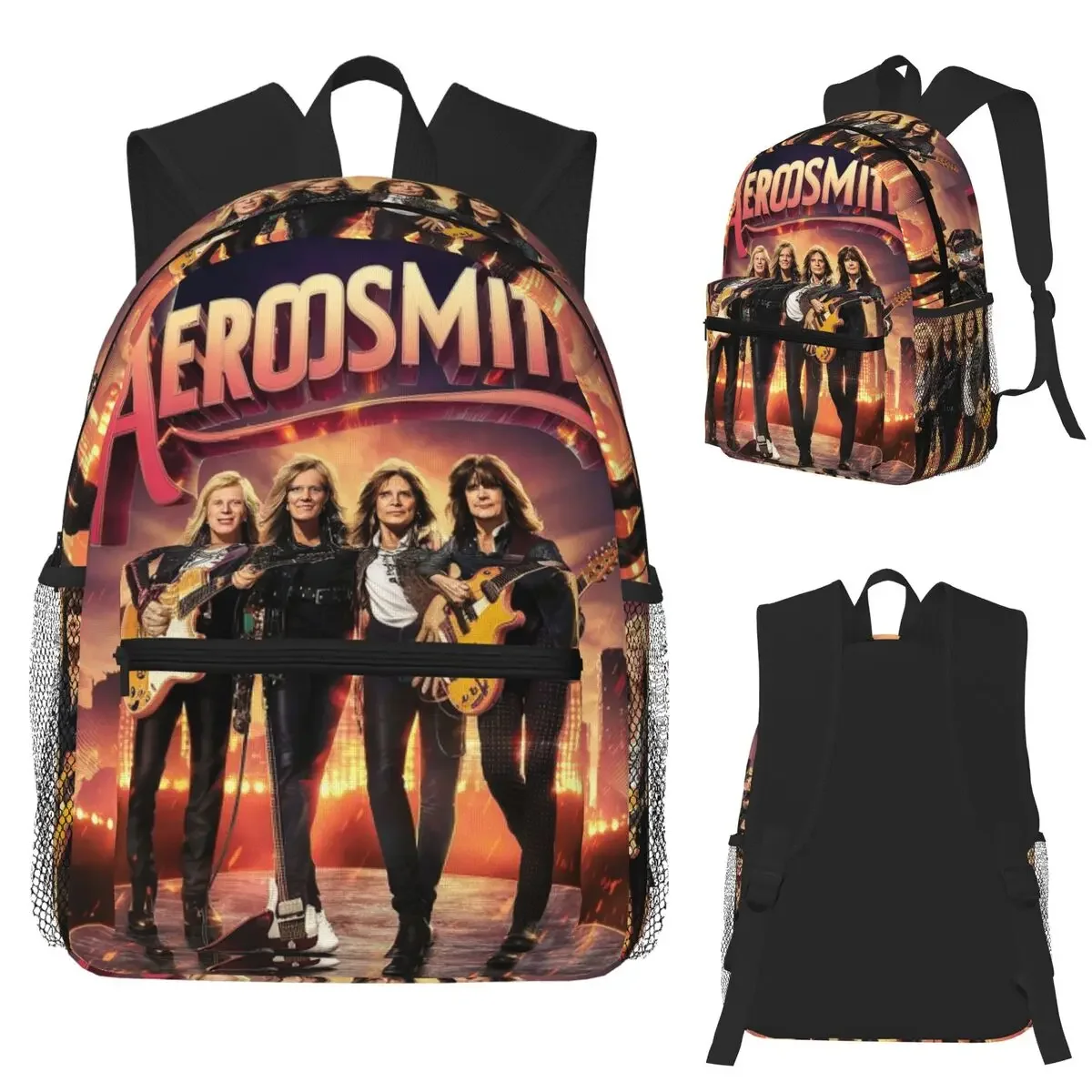 

Rock Aerosmith Band Student Backpack School Bag Hiking Travel Daypack for Boys Girls Fashion Bookbag Shoulder Bags