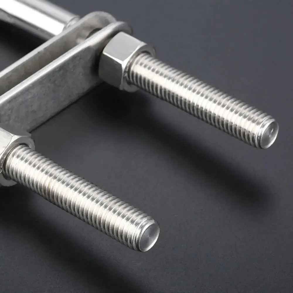 1Pcs Bow Stern Marine U-bolt Metal Screw Pads Boat Hardware 304 Stainless Steel with Nut Eye Rope Rigging Yacht Accessories