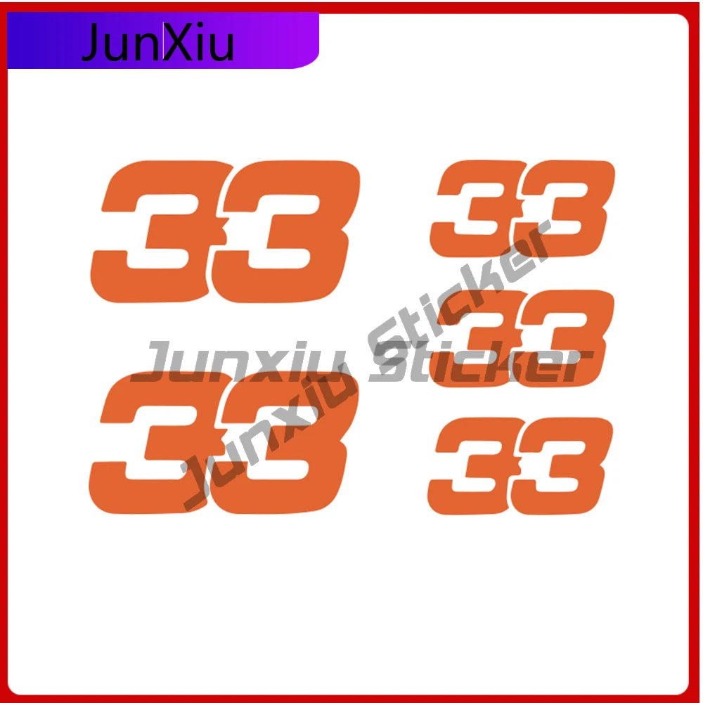 

1SET Orange Number Racing Cool Car Laptop Window Bumper Waterproof Vinyl Decal Decoration Trendy Cool Retro Vintage Cute