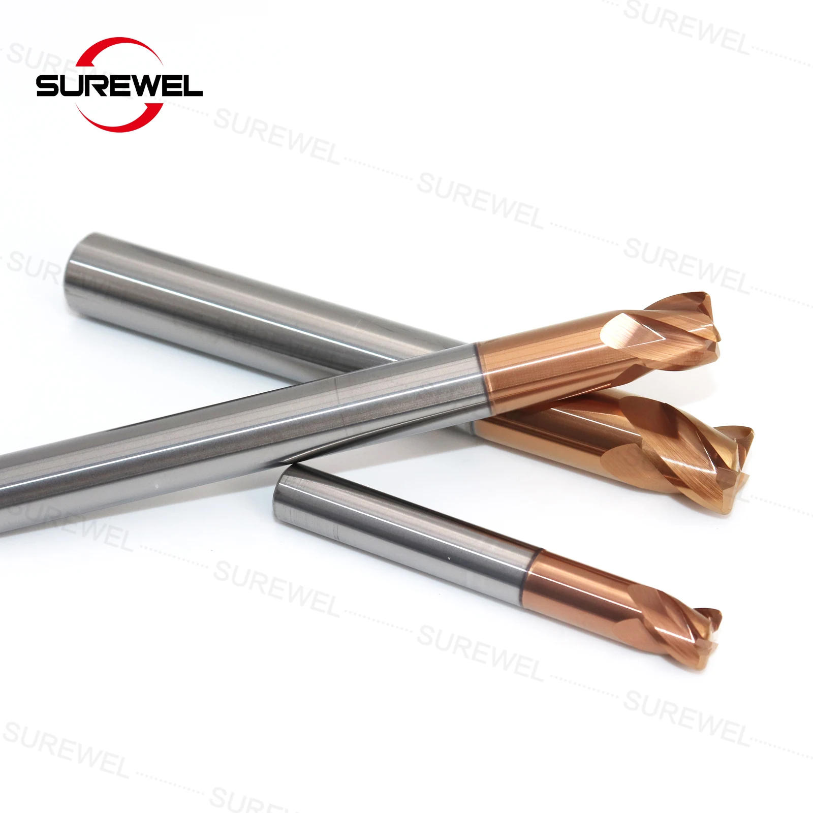 HRC68 Carbide 4 Flutes Corner Radius Endmills R0.2 R0.3 R0.5 R1 R2 Hardened Material Long Neck Corner Radius Milling Cutter Tool