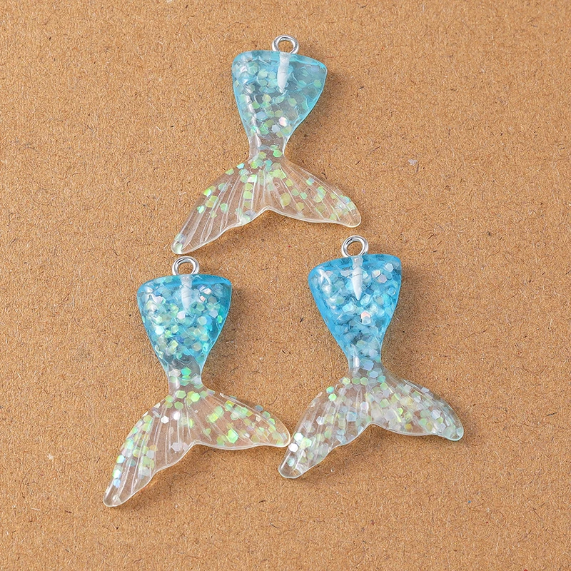10pcs Pretty Sequin Mermaid Tail Charms Pendants for Jewelry Making Necklace Earrings DIY Women Girls Jewelry Gifts Findings view 3
