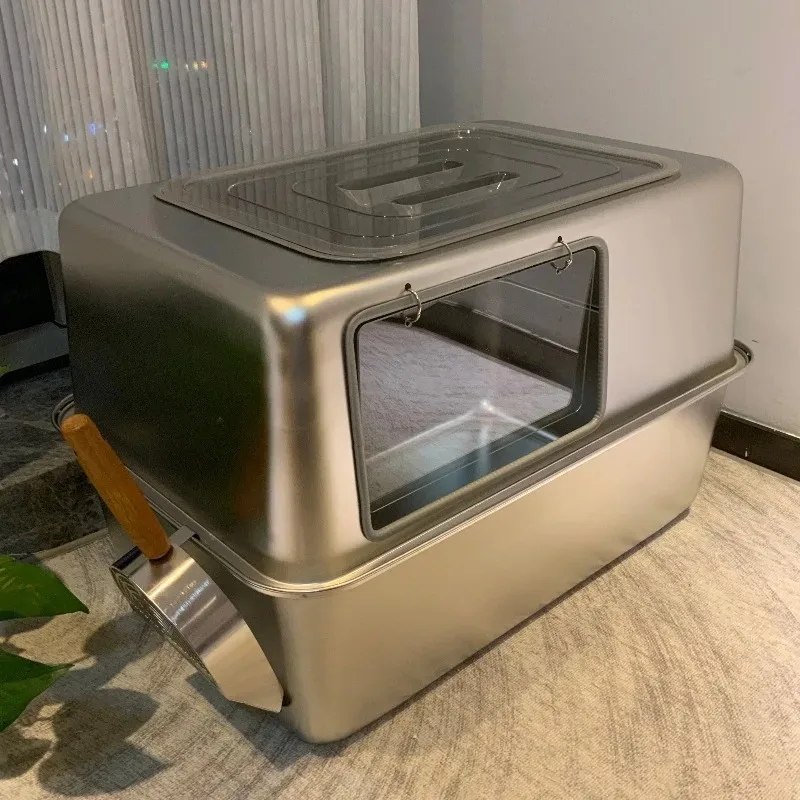 All stainless steel cat litter box oversized 60cm oversized giant Maine 70cm