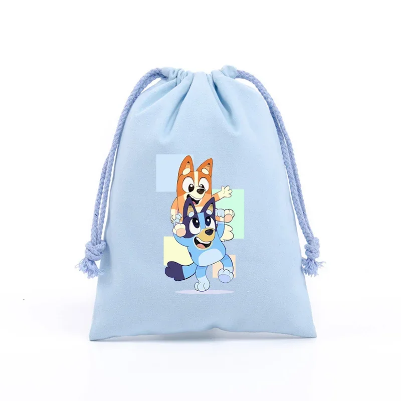 Bluey Tasje met trekkoord Cartoon geschenkzakken Leuke kinderen Volwassen opbergtas Reiskleding Cosmetische rekwisieten Organizer Feestartikelen