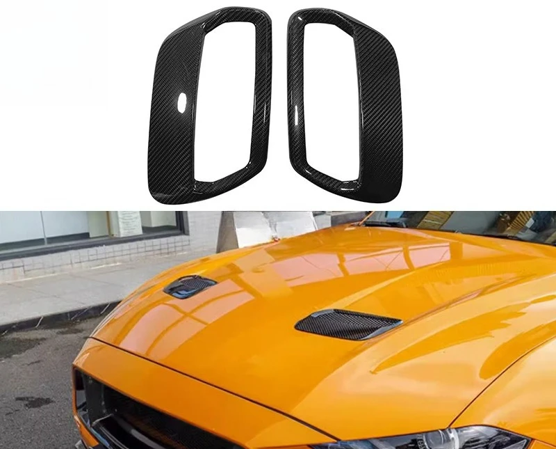 

Подходит для: 18-22 Ford Mustang, капот из углеродного волокна, трендовая накладка на капот, автомобильные аксессуары, украшение