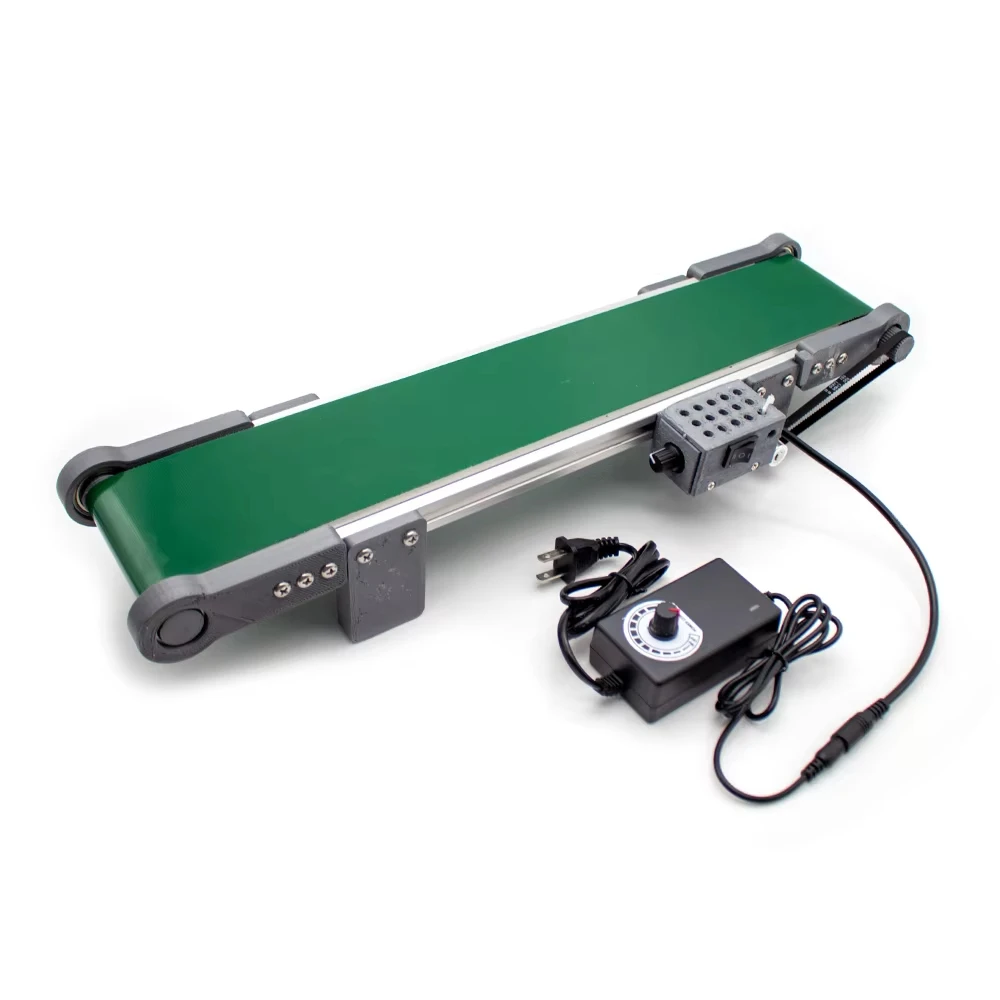 حزام ناقل سطح المكتب الكهربائي بتيار مستمر 12 فولت - سرعة قابلة للتعديل 0-116 دورة في الدقيقة لنموذج المصعد وتجربة الاحتكاك