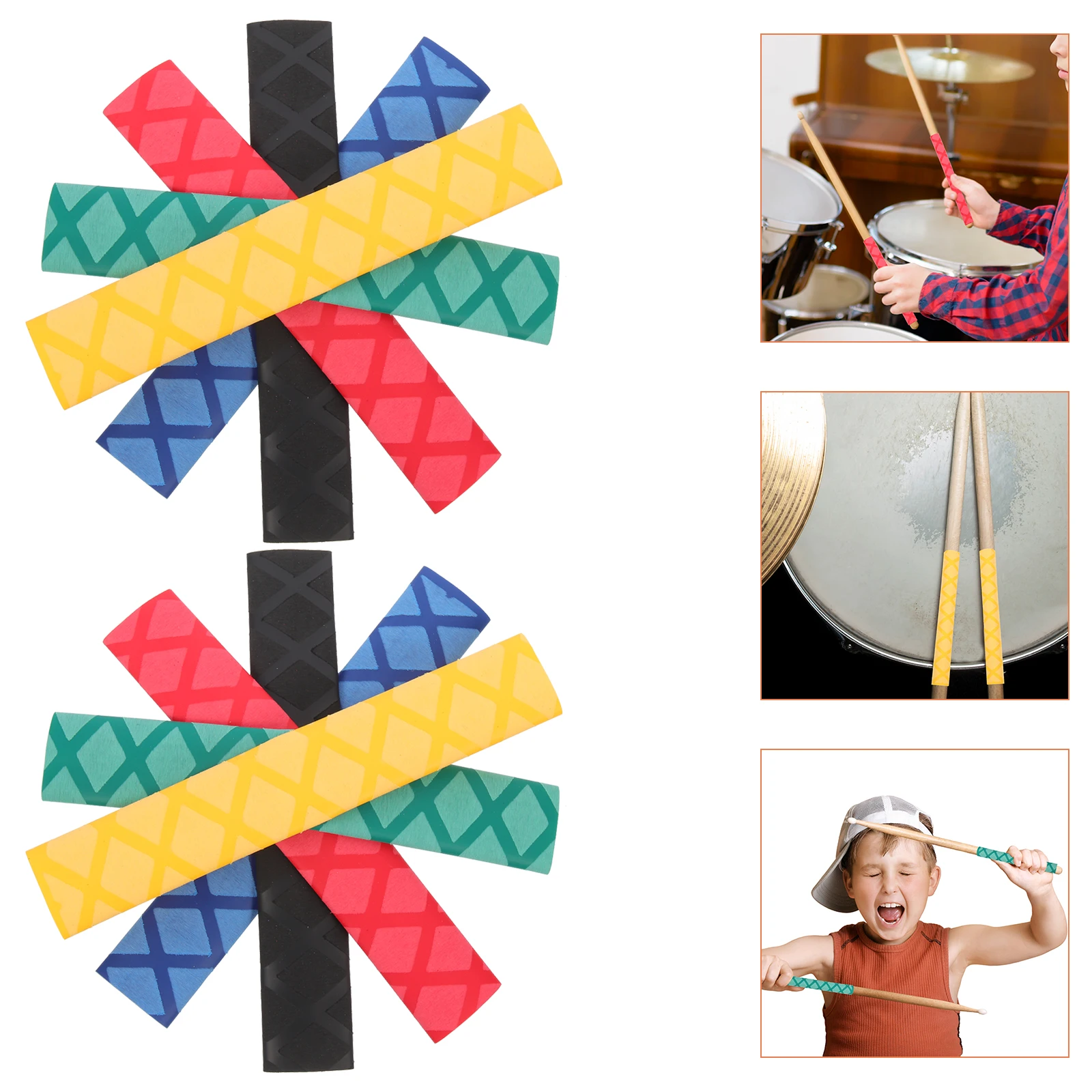 

5 Pairs Non-slip Drum Stick Cover Drumstick Anti Grips Covers Irradiation Cross-linked Polyethylene Supplies