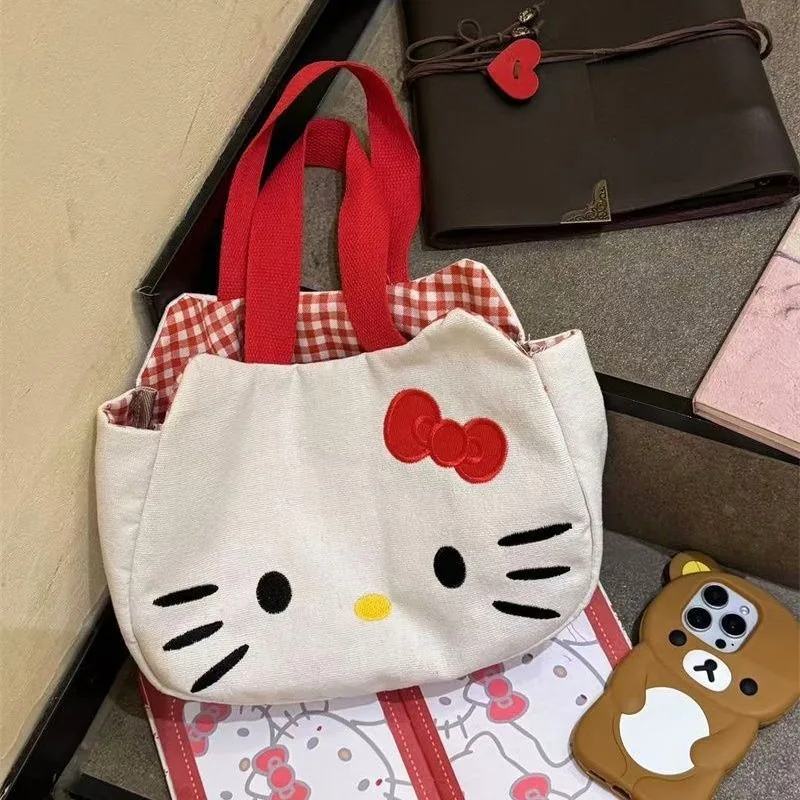 

Canvas Tote Bag Cute Cartoon Large Capacity Handbag for Women Daily Commute Office Travel Shoulder