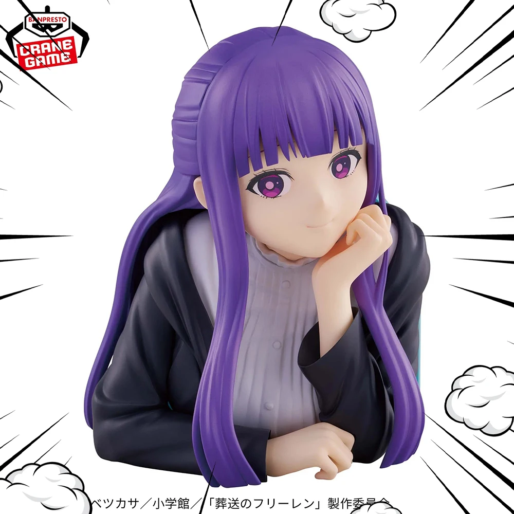 Em estoque original banpresto bochecha busto figura frieren samambaia figura anime modelo frieren: loira viagens final figura brinquedo genuíno