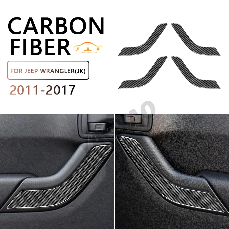 

Car Interior Accessories For Jeep Wrangler JK 2011-2017 Carbon Fiber Door Armrest Panel Decorative Sticker Decal Cover Trim