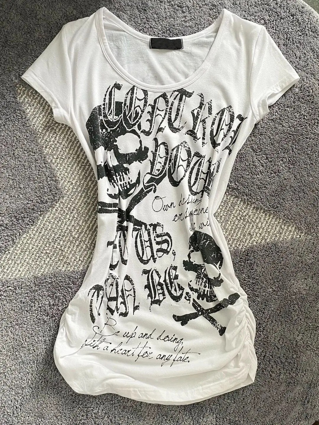 Punk Vintage Skeleton T Shirt Women Clothes Streetwear Gothic Grunge White Tees Sexy Summer Emo Aesthetic Short Sleeve Y2k Top