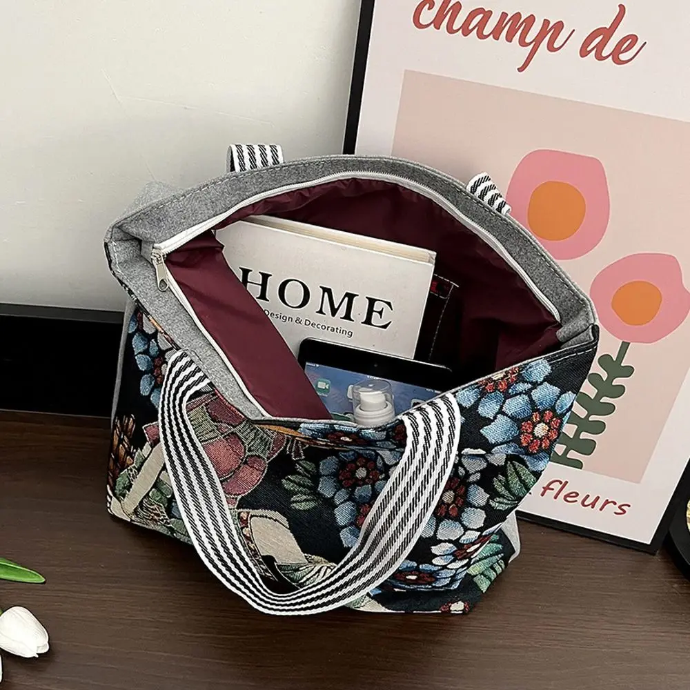 Foldable Elegant Shopping Bag Leaf Travel Bag Oil Painting Shoulder Bag Painted Tote Bag Canvas Bag Women Art Handbag