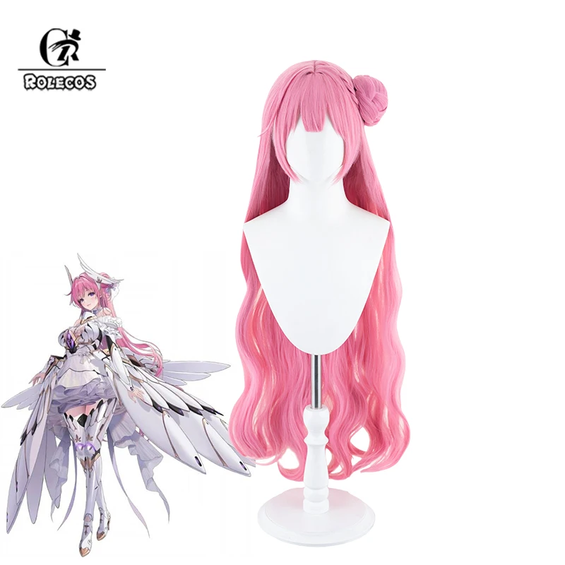 ROLECOS Game NIKKE Goddess of Victory dorata parrucca Cosplay 100cm parrucche Cosplay da donna rosa capelli sintetici resistenti al calore