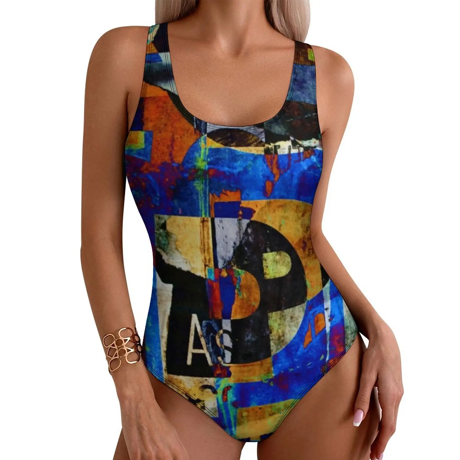 Abstract Letters Swimsuit Street Graffiti Print Push Up Swimwear One Piece Beach Monokini Swimsuits Graphic Beachwear Plus Size