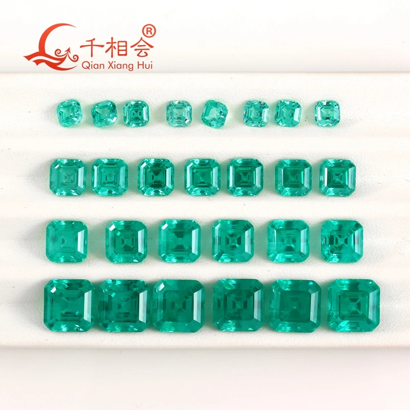 

lab grown paraiba color Asscher Yttrium Aluminum Garnet Cultivate including minor cracks inclusions loose YAG gem stone