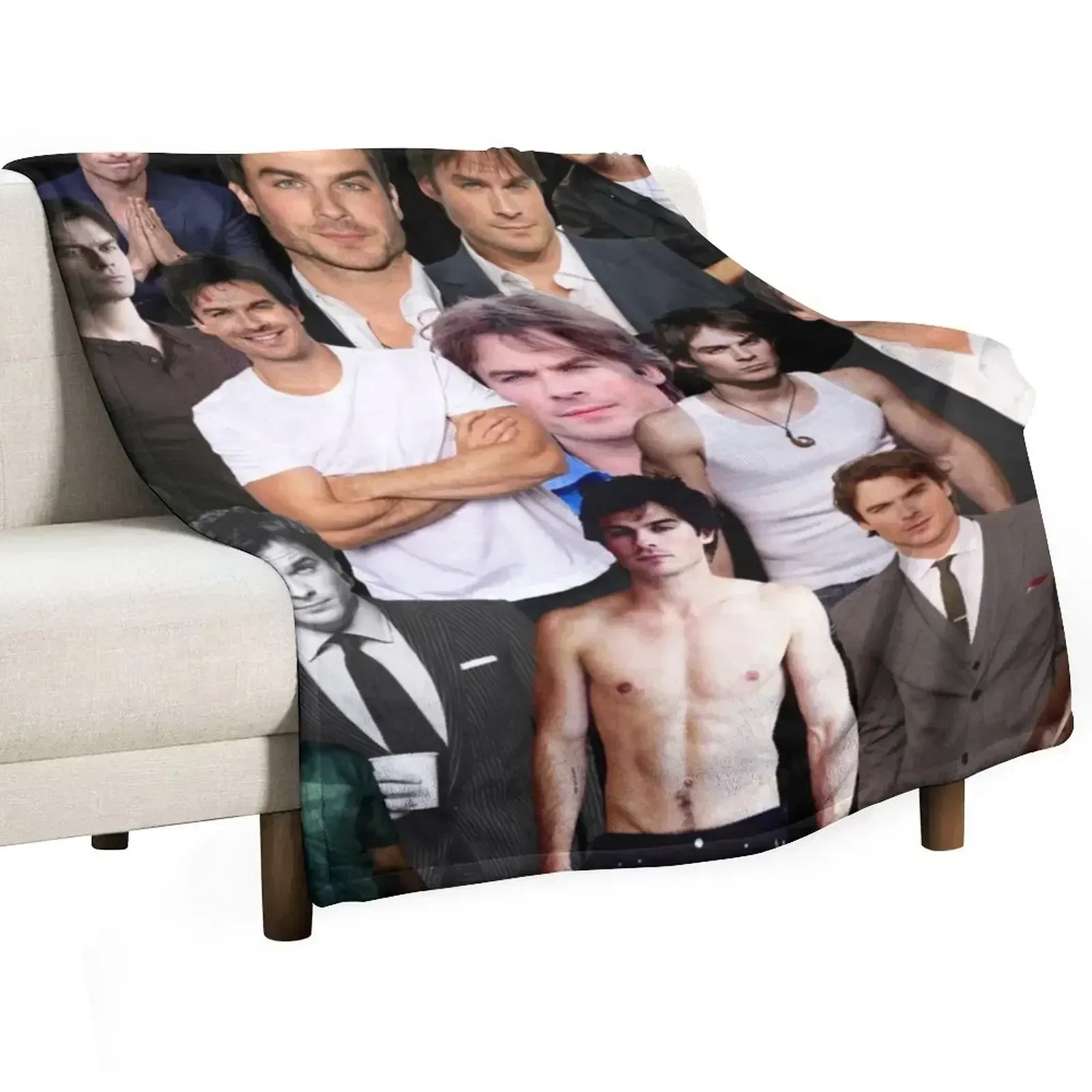 ian somerhalder photo collage Throw Blanket Luxurious Soft Blanket Holiday Gift for Family