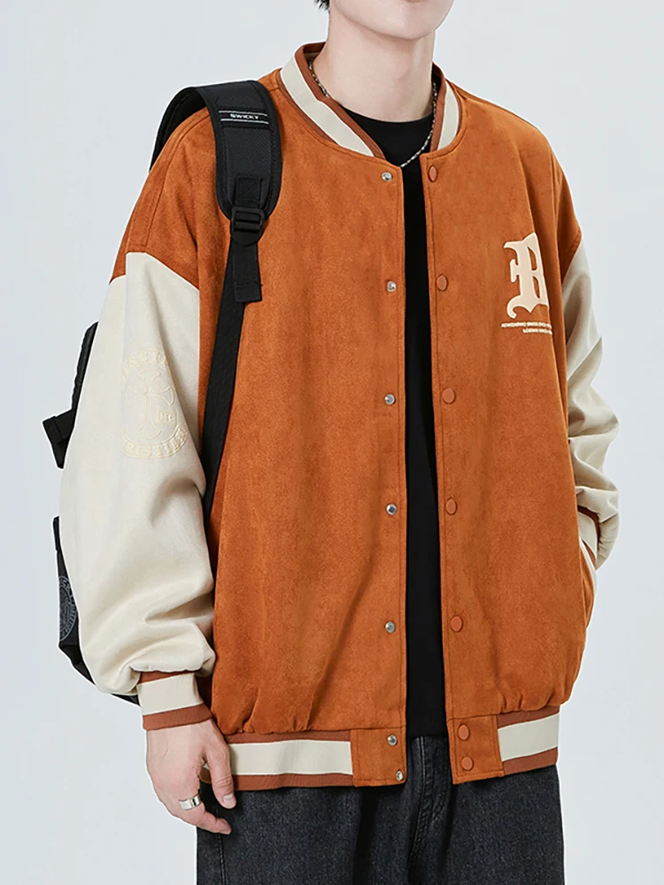 

American Sle Men's Spring Autumn Pilot Jaet Cool And Haome Youth Casual Baseball Outfit Loose Fit Windproof Long Sve