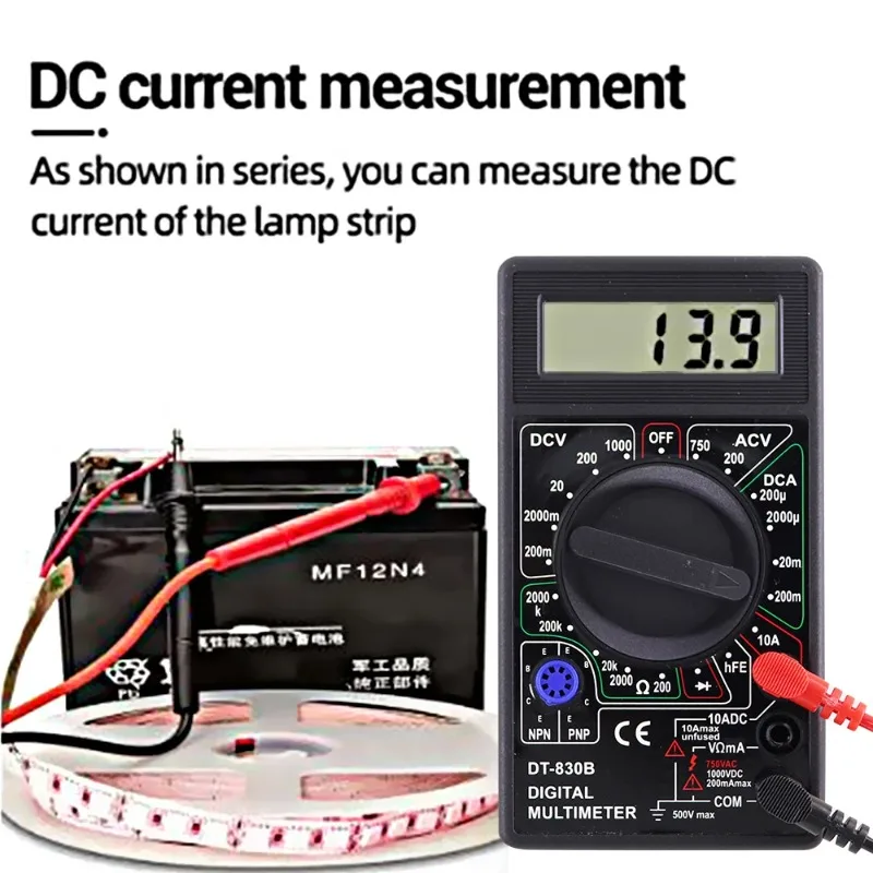 DT830D AC/DC LCD Digital Multimeter 750/1000V Voltmeter Ammeter Ohm Tester High Safety Handheld Meter Digital Multimeter