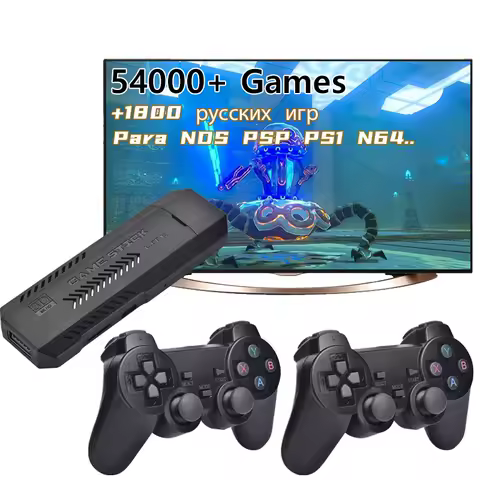 X2 Plus 64G 50000 Game GD10 Pro 4K Game Stick 3D HD Retro Video Game Console Wireless Controller TV 50 Emulator For PS1/N64/DC