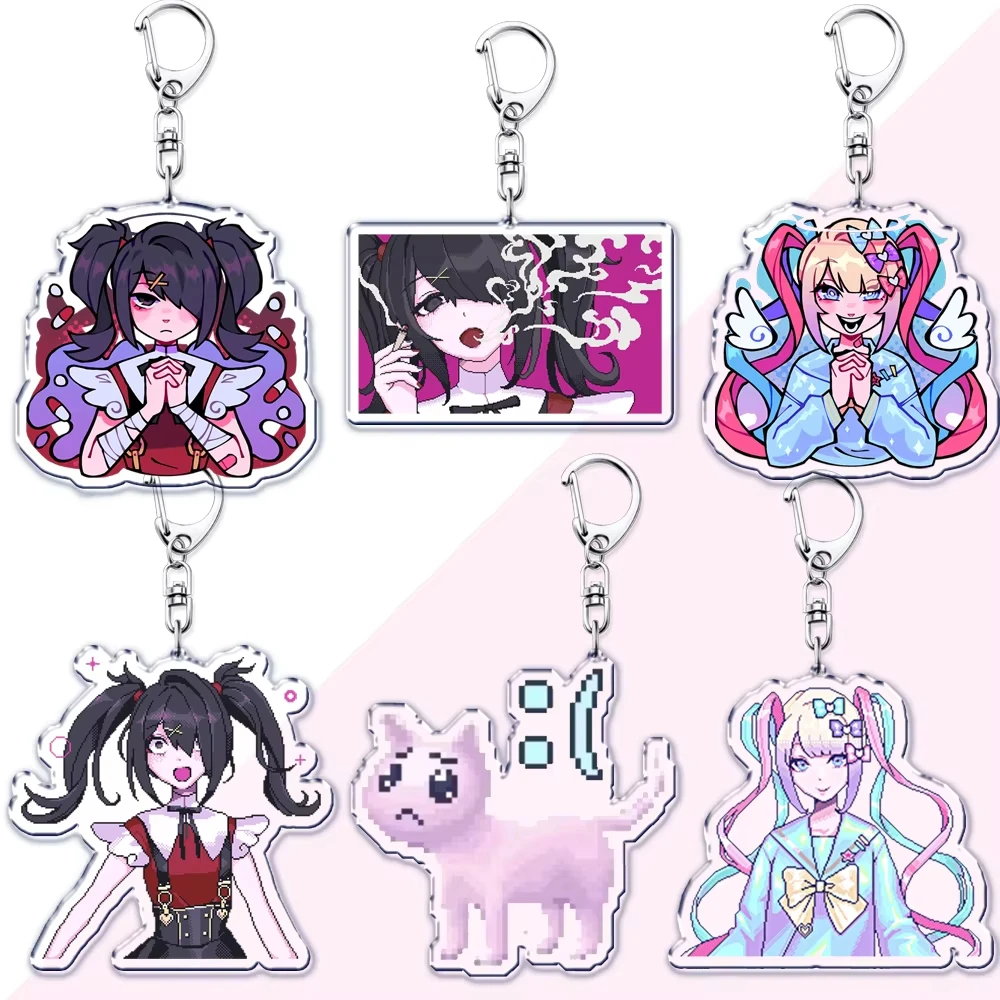 Porte-clés Ame Chan pour femmes, accessoires pour fans de jeux vidéo, streamers, filles, avec motifs Emoji Chat Overload et Overdose, cadeaux pour amis