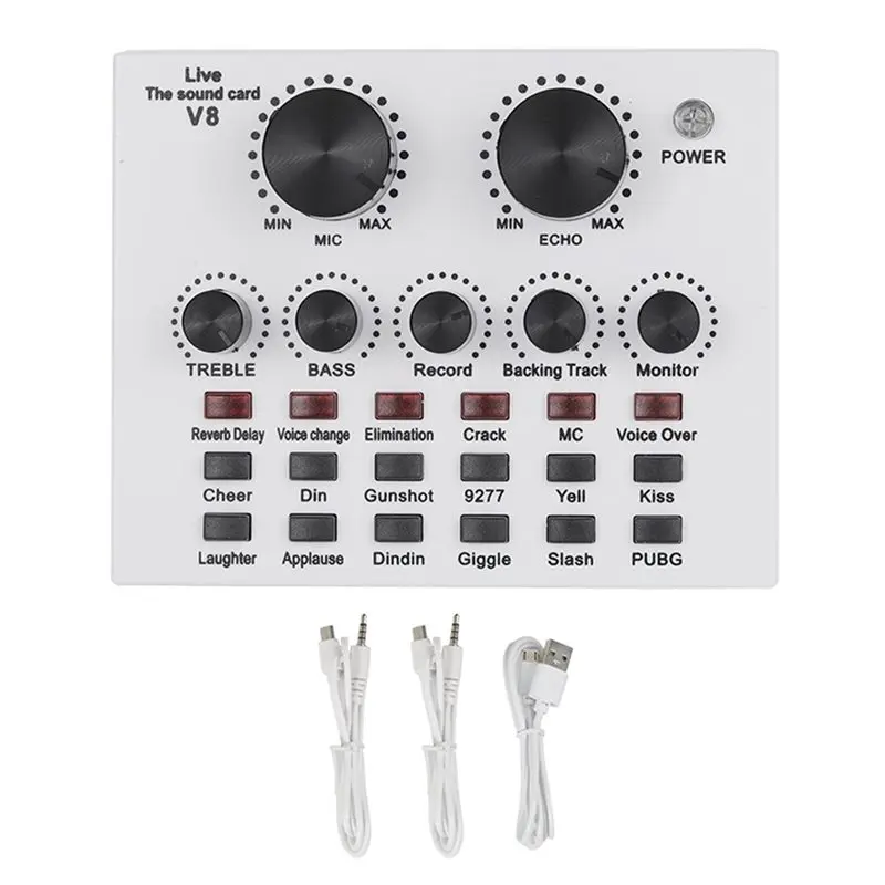A13E-V8 Sound Card Audio Mixer Karaoke Recording External Studio Record Mic For PC Computer