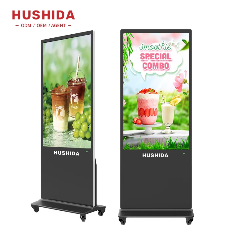 32 43 50 55 Inch Shopping Mall Library Indoor Vertical Floor Stand Lcd Touch Screen Advertising Display Monitor