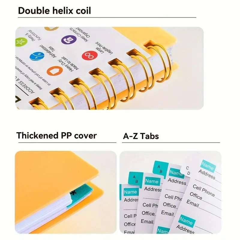 Spiral-Address Book With Alphabetic Tabs Notebook Birthday&Password Notepad Diary Notebooks Writing Pads Office School Supplies