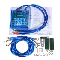 Estabilizador regulador de voltaje de batería de coche de 12v, regulador Universal de estabilizador de voltaje de ahorro de combustible para coche con pantalla Led de cables de tierra