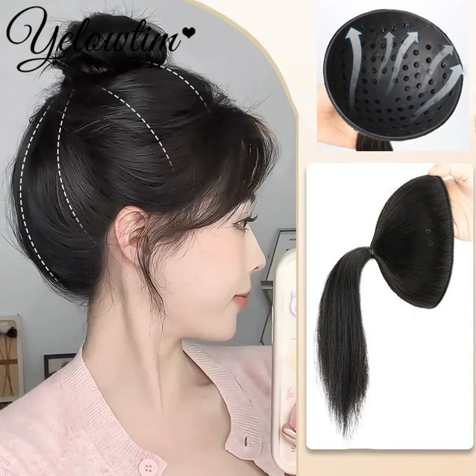 Grapefruit Skin Ponytail High Skull Wig Artifact Flat Head Hair Volume Pad Hair Piece Curling Clip Wig Braid Ponytail