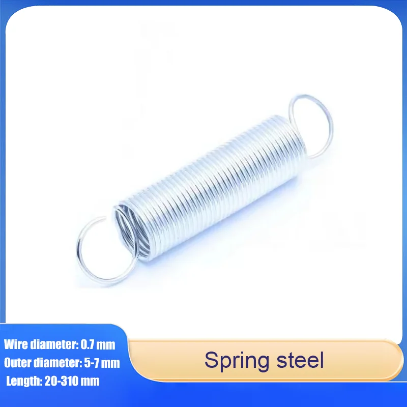 

0.7mm Tension Spring S-Hook Extended Spring Return Galvanized Coil Tension Spring Outer Diameter 5-7mm Length 20-310mm
