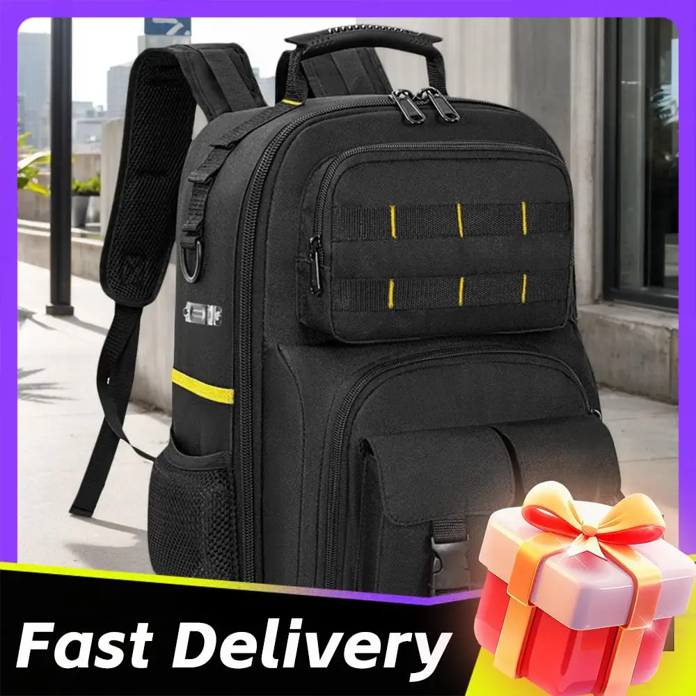 

Многосекционная сумка-органайзер большой вместимости, профессиональная рабочая сумка через плечо, сумка для хранения инструментов для ремонтников систем ОВКВ и кабельных работ