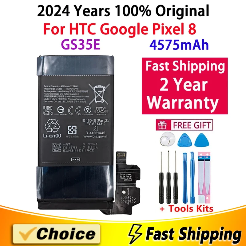 

4575mAh Original High Quality Battery GS35E For HTC Google Pixel 8,Brand New Replacement Phone Lithium Battery+Tools