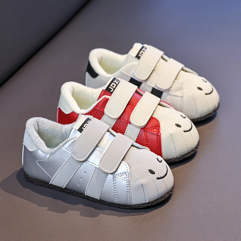 Girls' Fashion Color Matching Cute Bread Shoes Joker Hook and Loop Design Lightweight Casual Sneakers in  Autumn and Winter