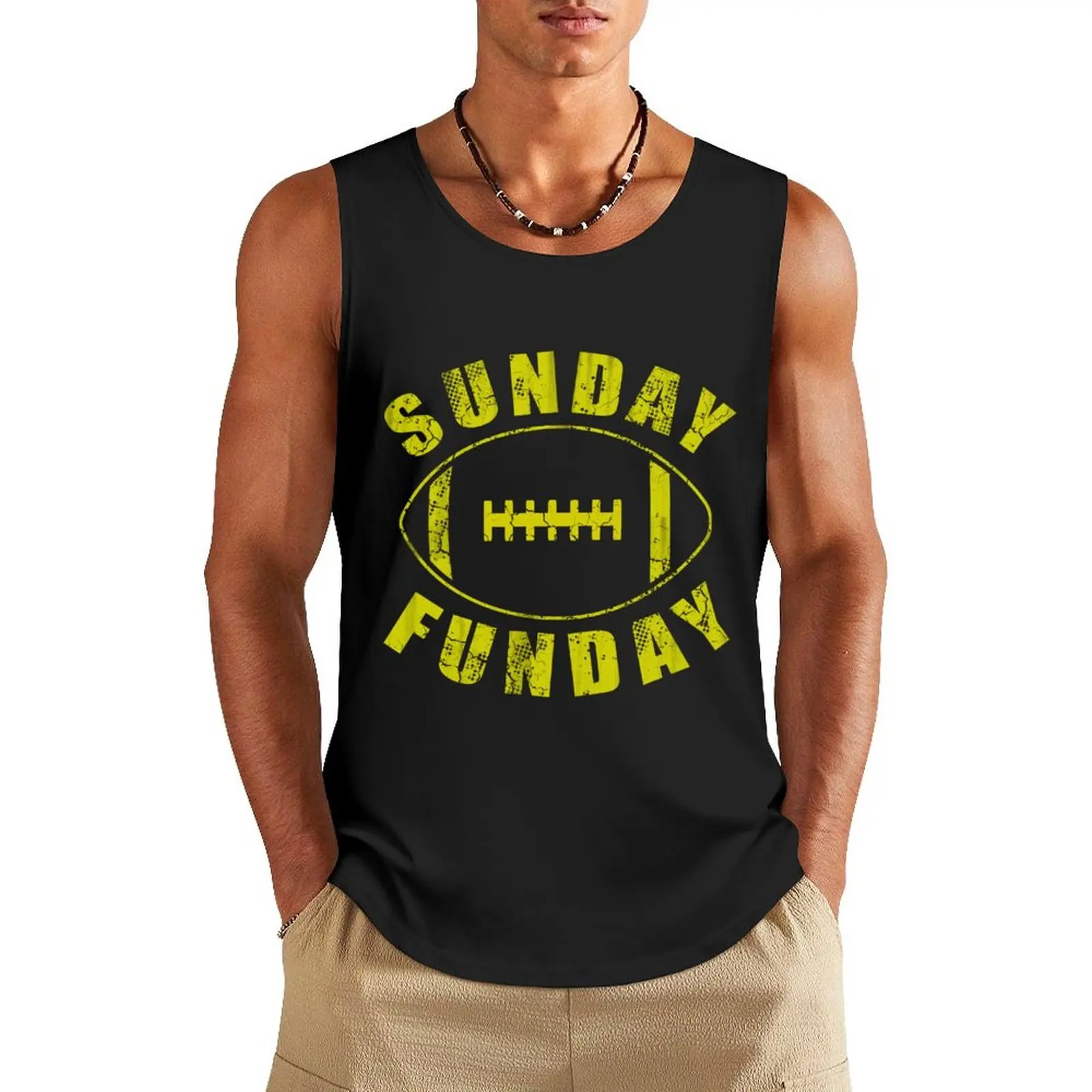 Sunday Funday Football Tank Top summer clothes man 2025 gym t shirt men Muscle fit Men's gym articles