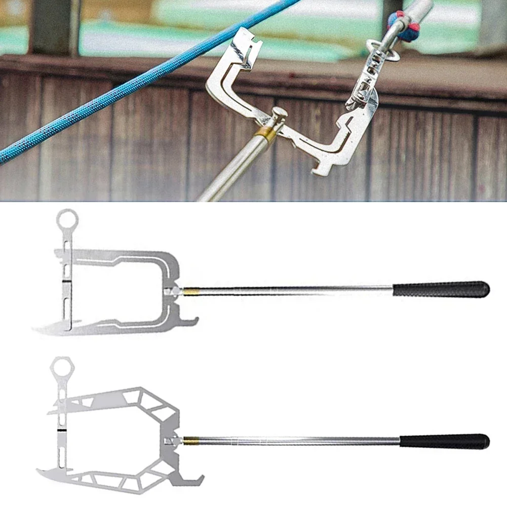 Dock Hook Multi-Purpose Telescoping Boat Hook Long Distance Threader Mooring Rope Cable Wire Guider Fishing Rod Pole Reel Tool