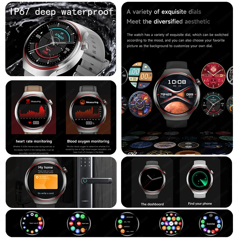 Per Huawei WATCH 4 PRO Astuto Della Vigilanza Degli Uomini di Esplorazione Spaziale Edizione Chiamata Bluetooth GPS NFC Frequenza Cardiaca Sport SmartWatch 2025 Nuovo