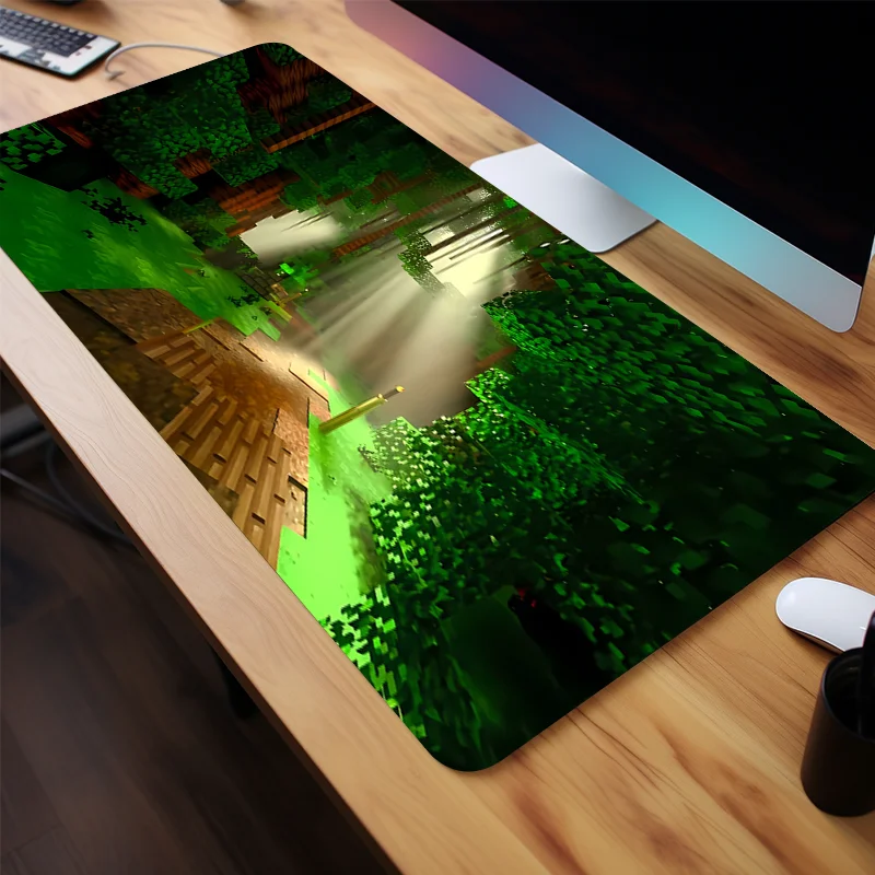 لوحة ماوس ألعاب كبيرة على شكل خريطة العالم من Pixel Style، حصيرة طاولة خضراء مع قاعدة مطاطية غير قابلة للانزلاق ولوحة حافة مخيطة للمكتب والمنزل #4