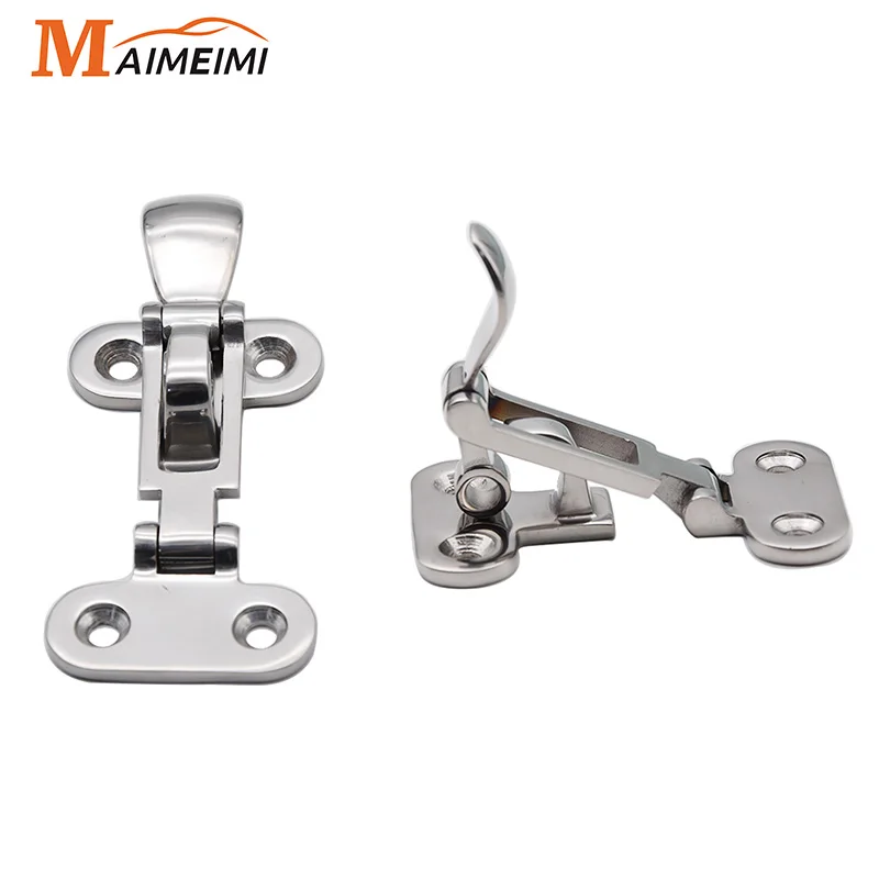 1/2pcs Lock Latch Marine Boat Door Hasp Locker Anti-Rattle Latch Mount Yacht Accessory 316 Stainless Steel Door Hasps Hatch Lock