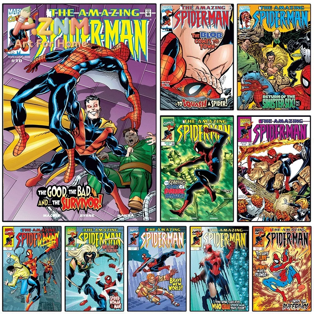 AZNM, L'incroyable Spider-Man, le bon, le mauvais et le survivant, tableau sur toile, affiche de super-héros, sans cadre, pour décoration murale.